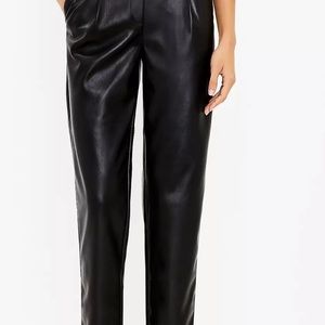 Button Tab Slim Pants In Faux Leather